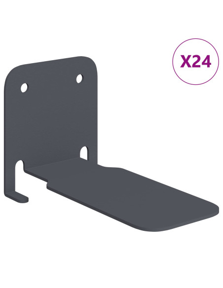 Mensola sospesa 24 pcs Antracite 6 x 10,8 x 6,6 cm