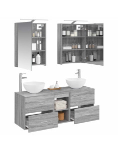 Set di mobili per il bagno 5 pcs Sonoma grigio 2