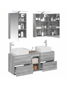 Set di mobili per il bagno 5 pcs Sonoma grigio 2