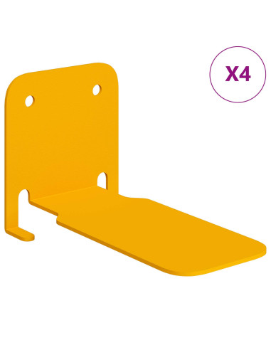Mensola sospesa 4 pcs Giallo senape 6 x 10,8 x 6,6 cm