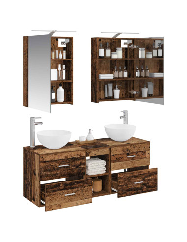 Set di mobili per il bagno 5 pcs Legno antico