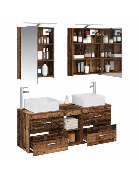 Set di mobili per il bagno 5 pcs Legno antico
