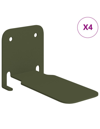 Mensola sospesa 4 pcs Verde oliva 6 x 10,8 x 6,6 cm