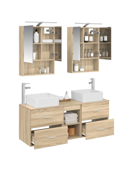 Set di mobili per il bagno 5 pcs Rovere Sonoma