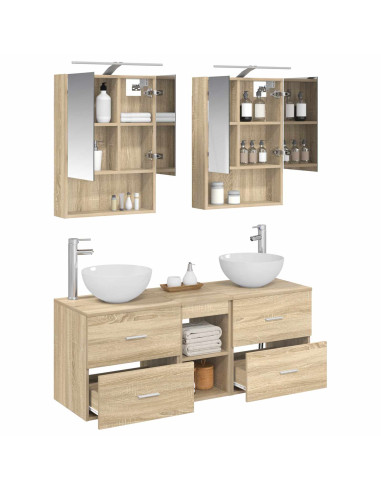 Set di mobili per il bagno 5 pcs Rovere Sonoma