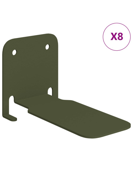 Mensola sospesa 8 pcs Verde oliva 6 x 10,8 x 6,6 cm