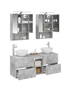 Set di mobili per il bagno 5 pcs Grigio Cemento 2