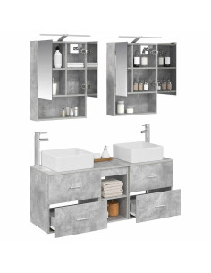 Set di mobili per il bagno 5 pcs Grigio Cemento 2