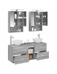 Set di mobili per il bagno 5 pcs Sonoma grigio 2