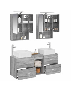 Set di mobili per il bagno 5 pcs Sonoma grigio 2