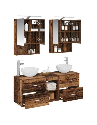 Set di mobili per il bagno 5 pcs Legno antico