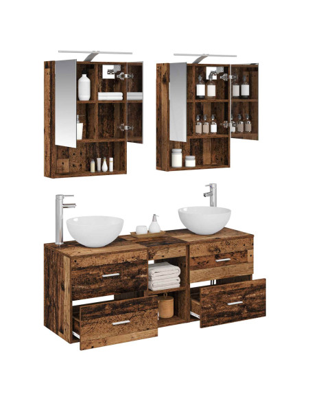 Set di mobili per il bagno 5 pcs Legno antico