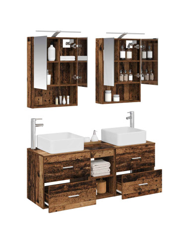 Set di mobili per il bagno 5 pcs Legno antico