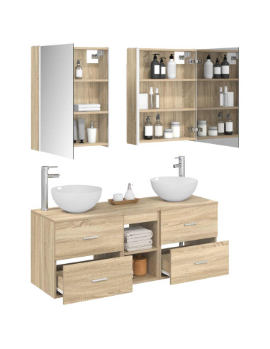 Set di mobili per il bagno 5 pcs Rovere Sonoma