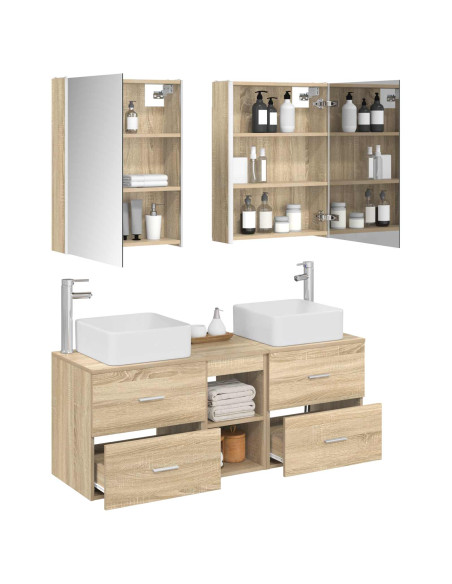 Set di mobili per il bagno 5 pcs Rovere Sonoma