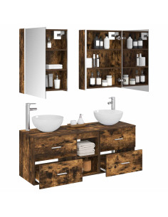 Set di mobili per il bagno 5 pcs Rovere Fumo 2