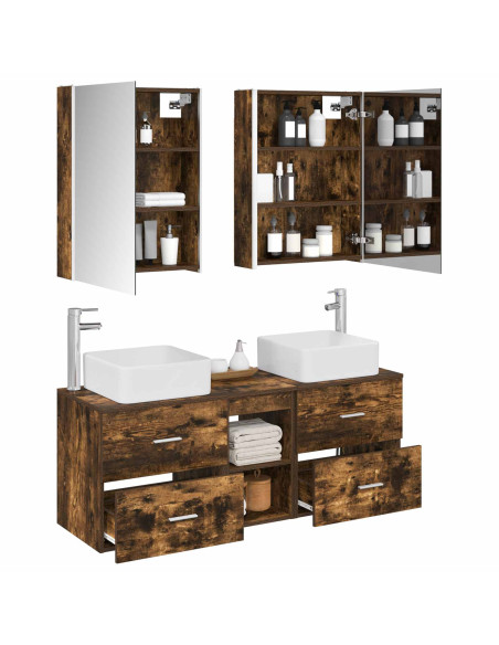 Set di mobili per il bagno 5 pcs Rovere Fumo