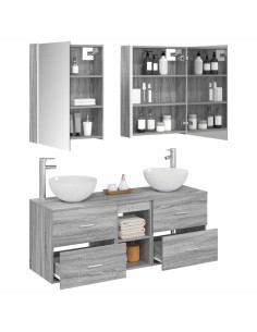 Set di mobili per il bagno 5 pcs Sonoma grigio 2