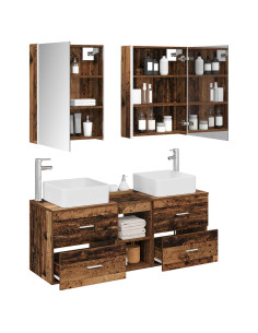 Set di mobili per il bagno 5 pcs Legno antico 2