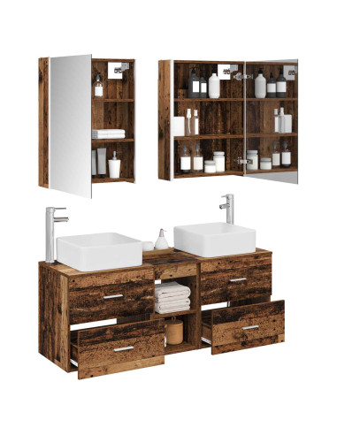 Set di mobili per il bagno 5 pcs Legno antico
