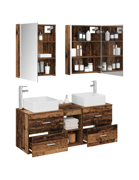 Set di mobili per il bagno 5 pcs Legno antico