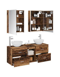 Set di mobili per il bagno 5 pcs Legno antico 2