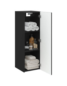 Mobiletto da Bagno a Muro Nero 33 x 34,5 x 100 cm 2