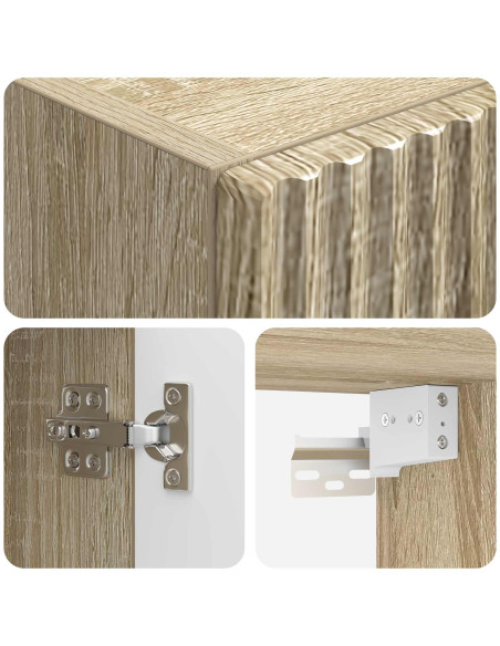 Mobiletto da Bagno a Muro Rovere Sonoma 33 x 34,5 x 100 cm