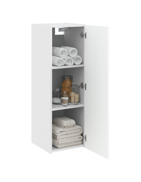 Mobiletto da Bagno a Muro Bianco Lucido 33 x 34,5 x 100 cm