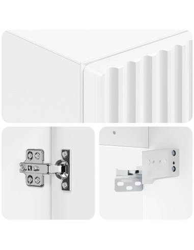 Mobiletto da Bagno a Muro Bianco Lucido 33 x 34,5 x 100 cm