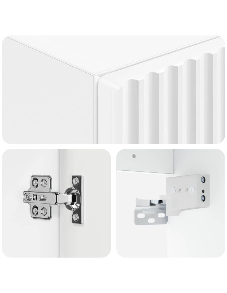 Mobiletto da Bagno a Muro Bianco Lucido 33 x 34,5 x 100 cm