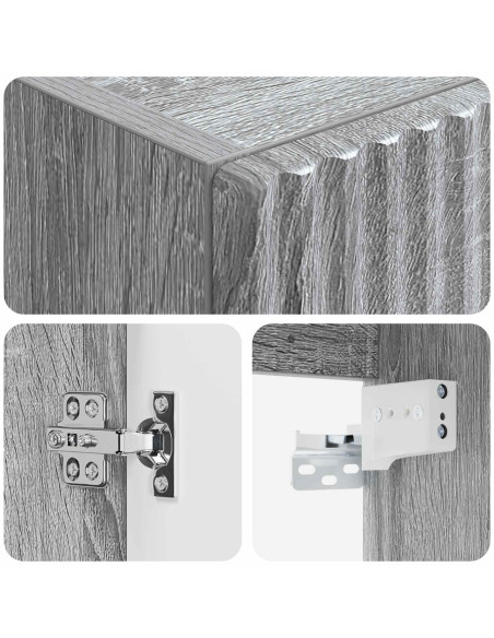 Mobiletto da Bagno a Muro Sonoma grigio 33 x 34,5 x 100 cm
