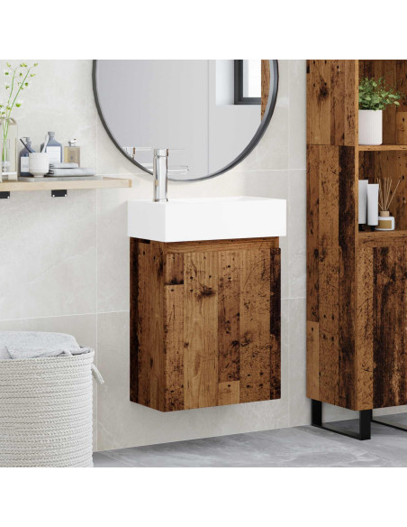Mobile bagno con rubinetto Legno antico 45,5 x 22,5 x 84 cm