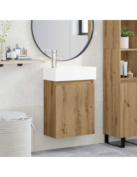 Mobile bagno con rubinetto Rovere Artigianale
