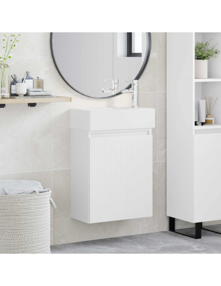 Mobile bagno con rubinetto Bianco 45,5 x 22,5 x 84 cm