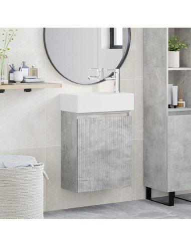 Mobile bagno con rubinetto Grigio Cemento 45,5 x 22,5 x 84 cm
