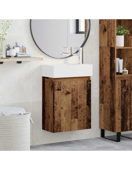 Mobile bagno con rubinetto Legno antico 45,5 x 22,5 x 84 cm
