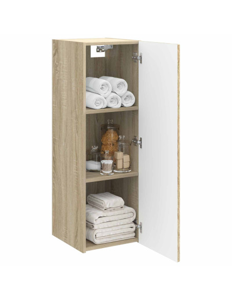 Mobiletto da Bagno a Muro Rovere Sonoma 33 x 34,5 x 60 cm