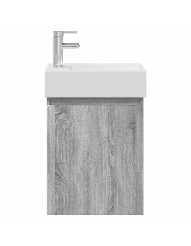 Mobile bagno con rubinetto Sonoma grigio 45,5 x 22,5 x 84 cm