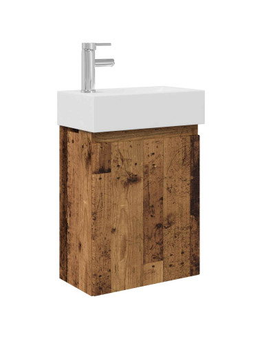 Mobile bagno con rubinetto Legno antico 45,5 x 22,5 x 84 cm