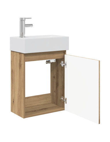 Mobile bagno con rubinetto Rovere Artigianale