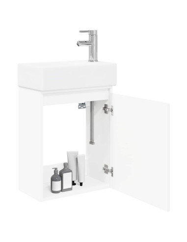 Mobile bagno con rubinetto Bianco 45,5 x 22,5 x 84 cm