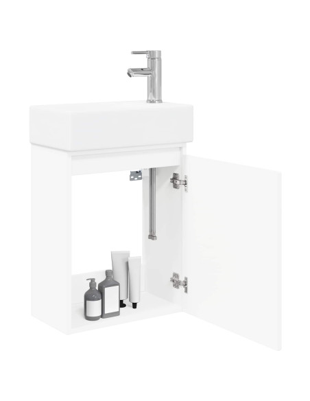 Mobile bagno con rubinetto Bianco 45,5 x 22,5 x 84 cm