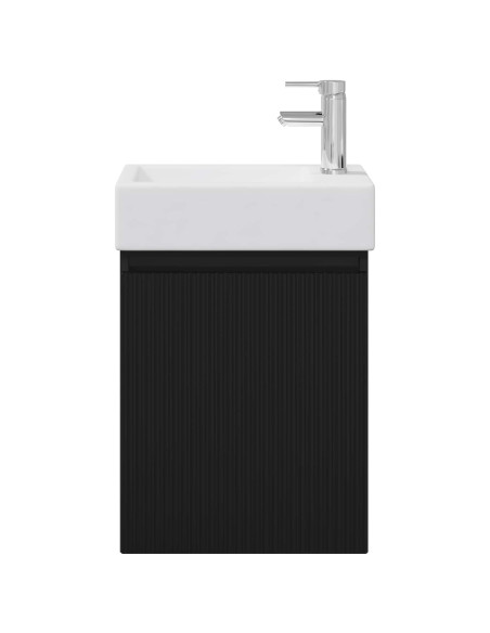 Mobile bagno con rubinetto Nero 45,5 x 22,5 x 84 cm