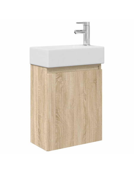 Mobile bagno con rubinetto Rovere Sonoma 45,5 x 22,5 x 84 cm