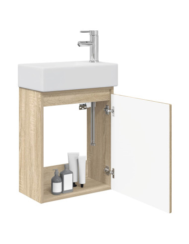 Mobile bagno con rubinetto Rovere Sonoma 45,5 x 22,5 x 84 cm