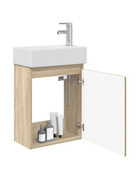 Mobile bagno con rubinetto Rovere Sonoma 45,5 x 22,5 x 84 cm