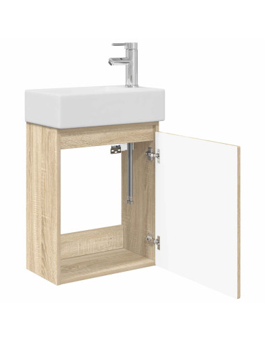 Mobile bagno con rubinetto Rovere Sonoma 45,5 x 22,5 x 84 cm