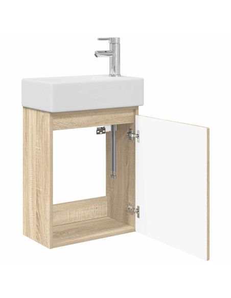 Mobile bagno con rubinetto Rovere Sonoma 45,5 x 22,5 x 84 cm