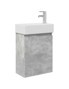 Mobile bagno con rubinetto Grigio Cemento 45,5 x 22,5 x 84 cm 2